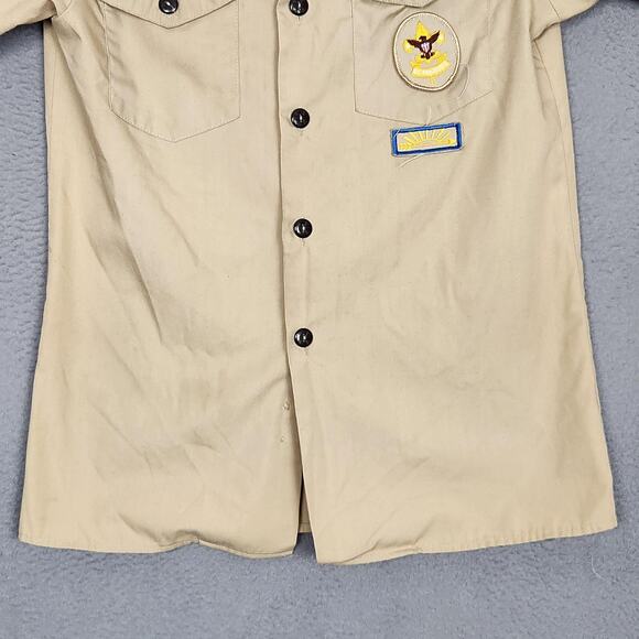 Boy Scouts of America Shirt Youth Large Tan Uniform Patches BSA Made in USA - Picture 6 of 9